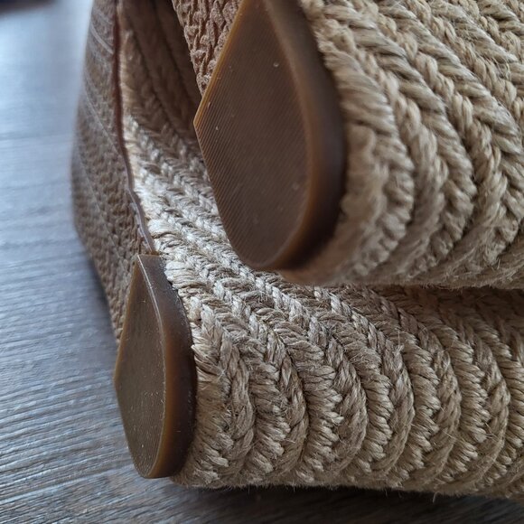 Michael Kors Berkley Platform Wedge Sandal MK Logo Cream Canvas Size 7 - Picture 11 of 16